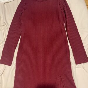 SHEIN Burgundy Long Sleeve Dress- NWOT